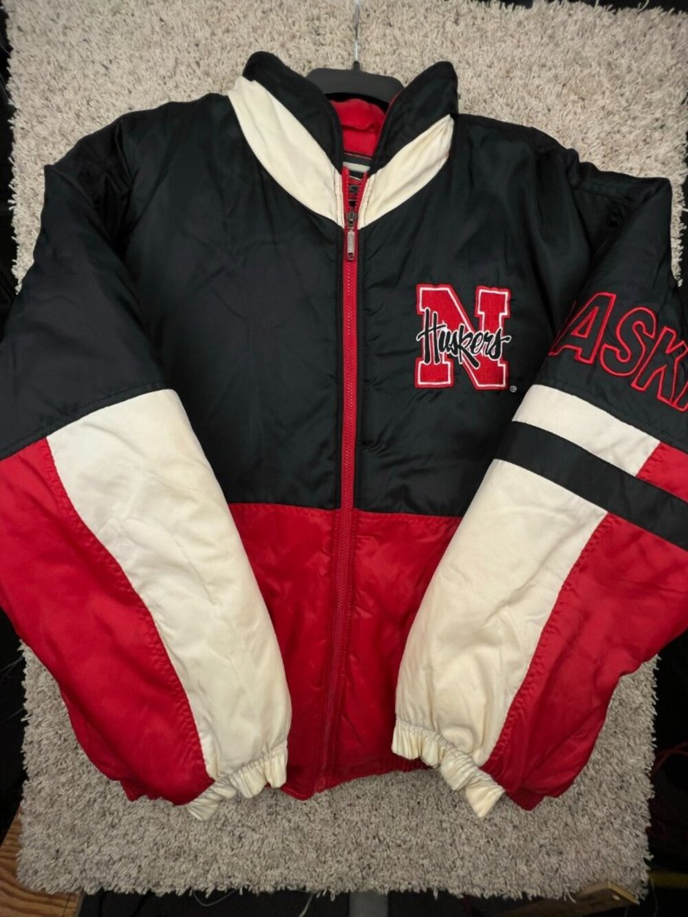 VTG Nebraska Cornhuskers By Sport One Men's Black Red White Jacket Insulated Zip
